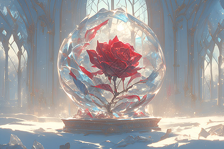 童话般的冰雪玫瑰图片