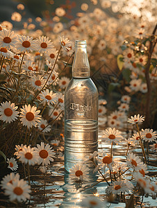 水中瓶中映花香图片