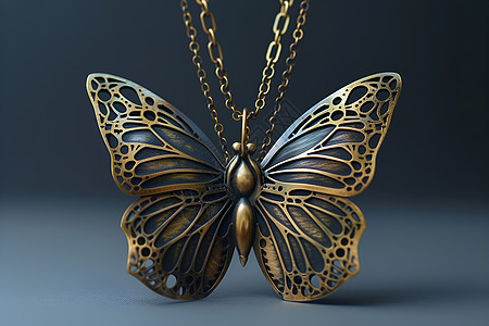 蝴蝶金属项链背景图片