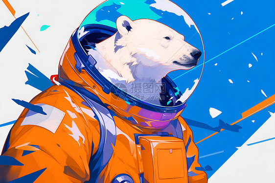 熊穿着宇航员服装图片