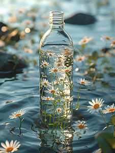 水瓶中盛开的花朵图片