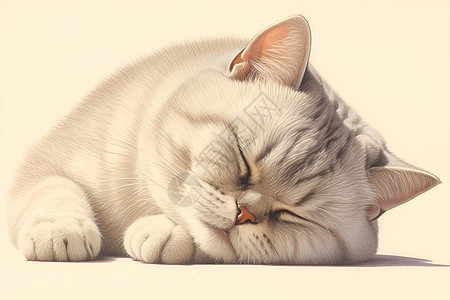 短毛猫小睡背景图片