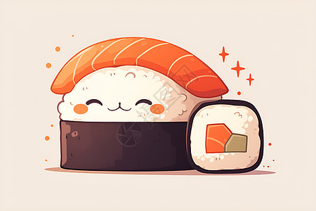 可爱的寿司角色背景图片