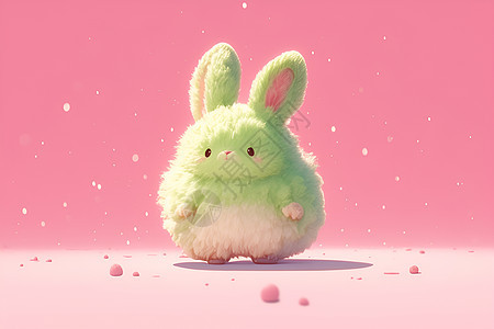 粉色背景中的兔子背景图片