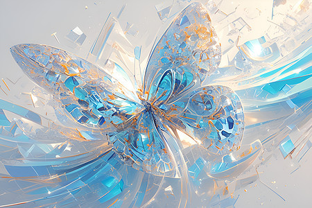 魔幻玻璃蝴蝶背景图片