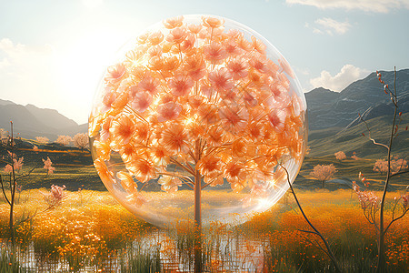 花树上的大泡泡图片