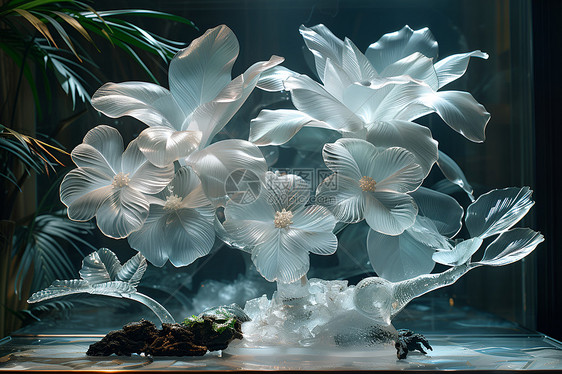 抽象立体的花朵植物图片