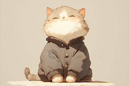 可爱的猫咪穿着夹克图片