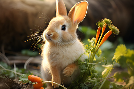 田地中的小兔子图片