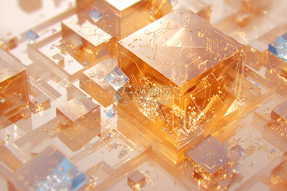 水晶方盒景象图片