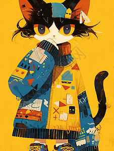 时尚猫咪穿毛衣图片