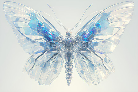 蓝白相间的钻石蝴蝶图片
