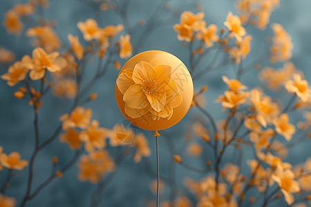 黄色桂花气球图片
