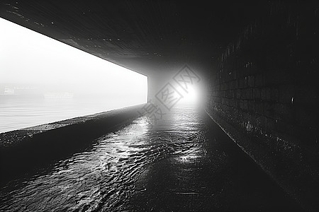 迷雾朦胧的隧道背景图片