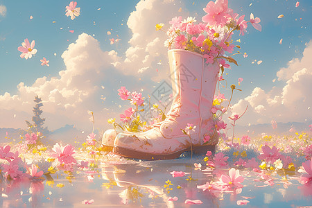 花朵梦境的靴子图片