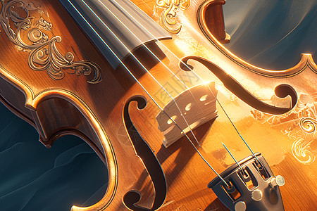 音乐艺术光下的小提琴插画