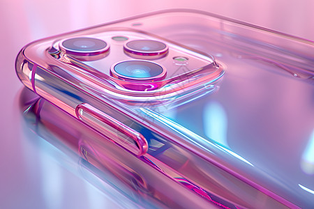 粉紫色玻璃手机壳图片
