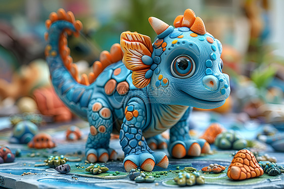 蓝色恐龙玩具图片