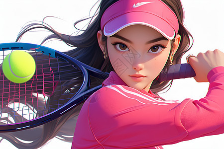网球女孩背景图片