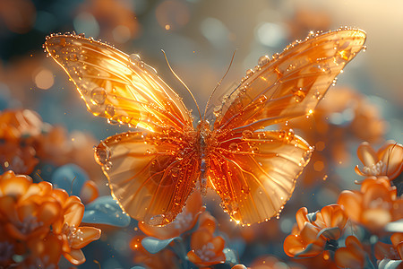 晶莹的蝴蝶图片