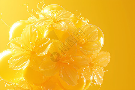 黄色气球花瓣图片
