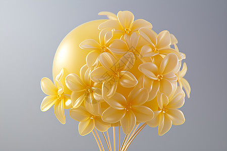 黄花和气球图片