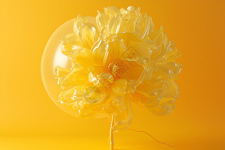 一个黄色气球的花图片