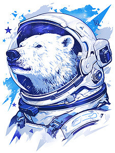 宇航员极地熊图片