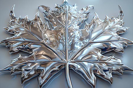 金属质感纹理金属质感的枫叶背景