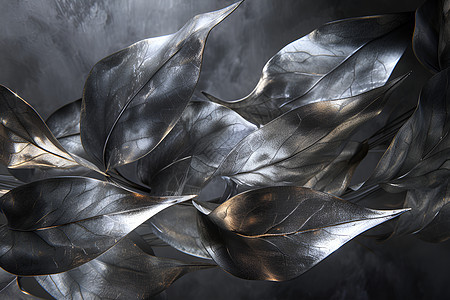 金属的叶子背景图片