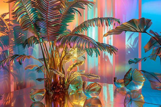 玻璃棕榈树图片