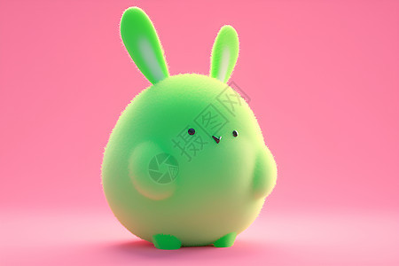 可爱的绿色兔子图片