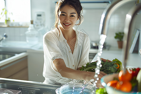 厨房里的女主人图片