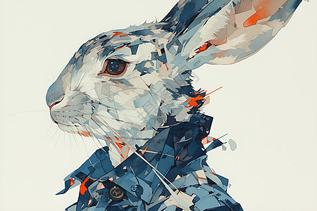 兔子的水彩画图片