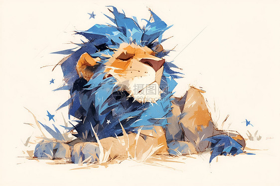 蓝鬃狮子图片
