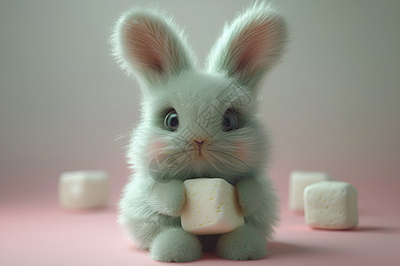 可爱的绿色兔子图片