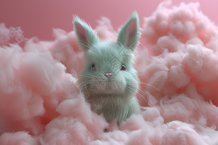 棉花制成的兔子玩偶图片
