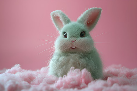 甜蜜的棉花小兔子图片