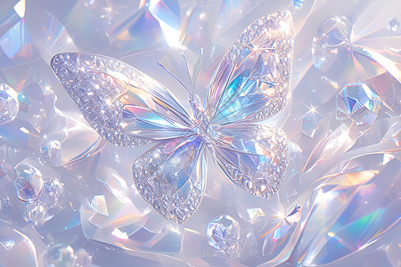 钻石翅膀的蝴蝶图片