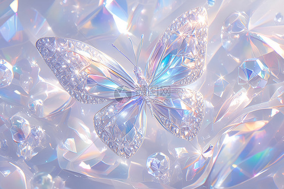 钻石翅膀的蝴蝶图片