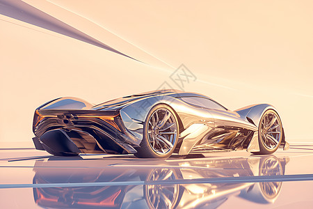 汽车炫酷未来的超级汽车插画
