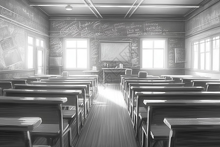 灰白的教室背景图片