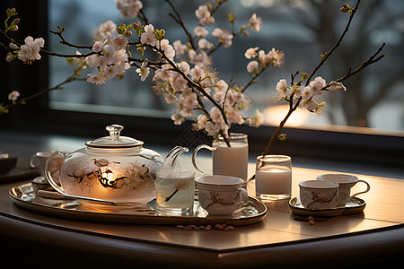 中国传统茶具背景图片