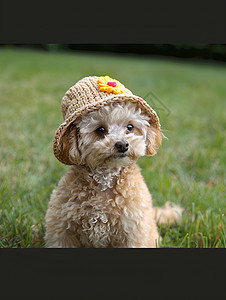 小狗戴帽图片