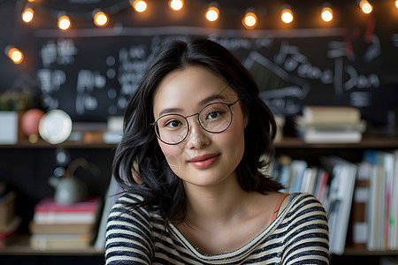 教室里的青年女教师图片