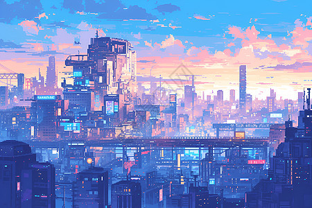 霓虹未来城市图片