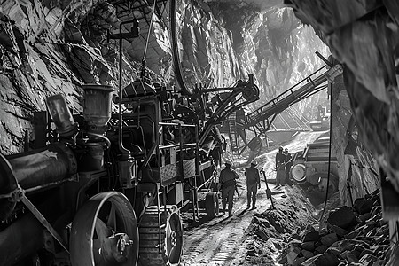 矿山中的机器图片