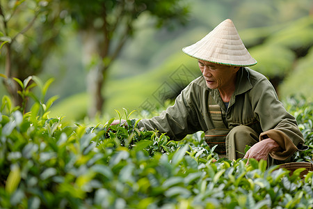 一名采茶工人图片