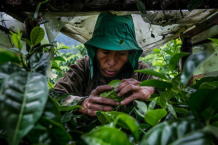 茶叶采摘过程图片