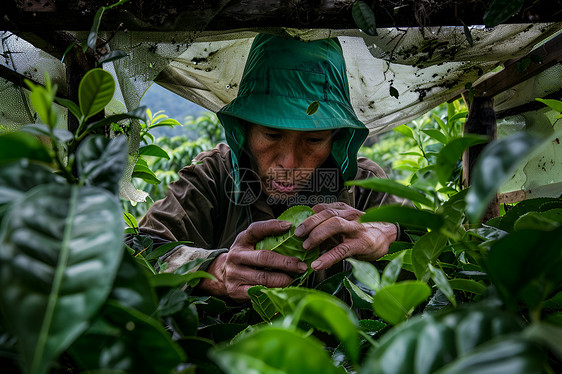 茶叶采摘过程图片